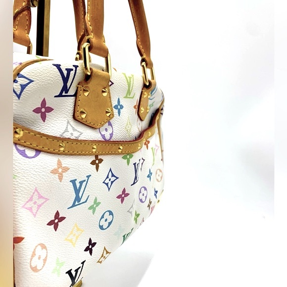 Louis Vuitton Trouville Murakami Multicolor White Monogram LV Handbag Auth - Picture 4 of 16